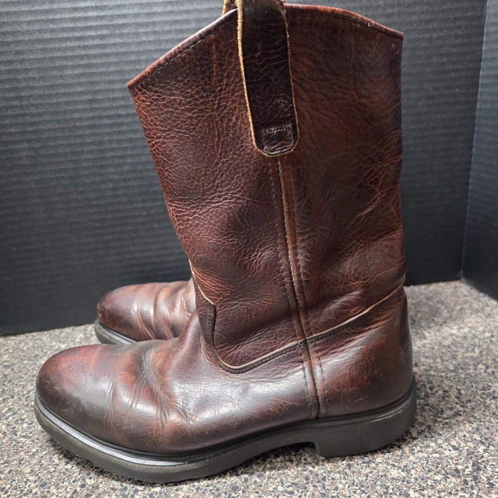 Red Wing Pecos Work Boots Mens 10D Brown Leather Steel Toe Supersole Made In USA